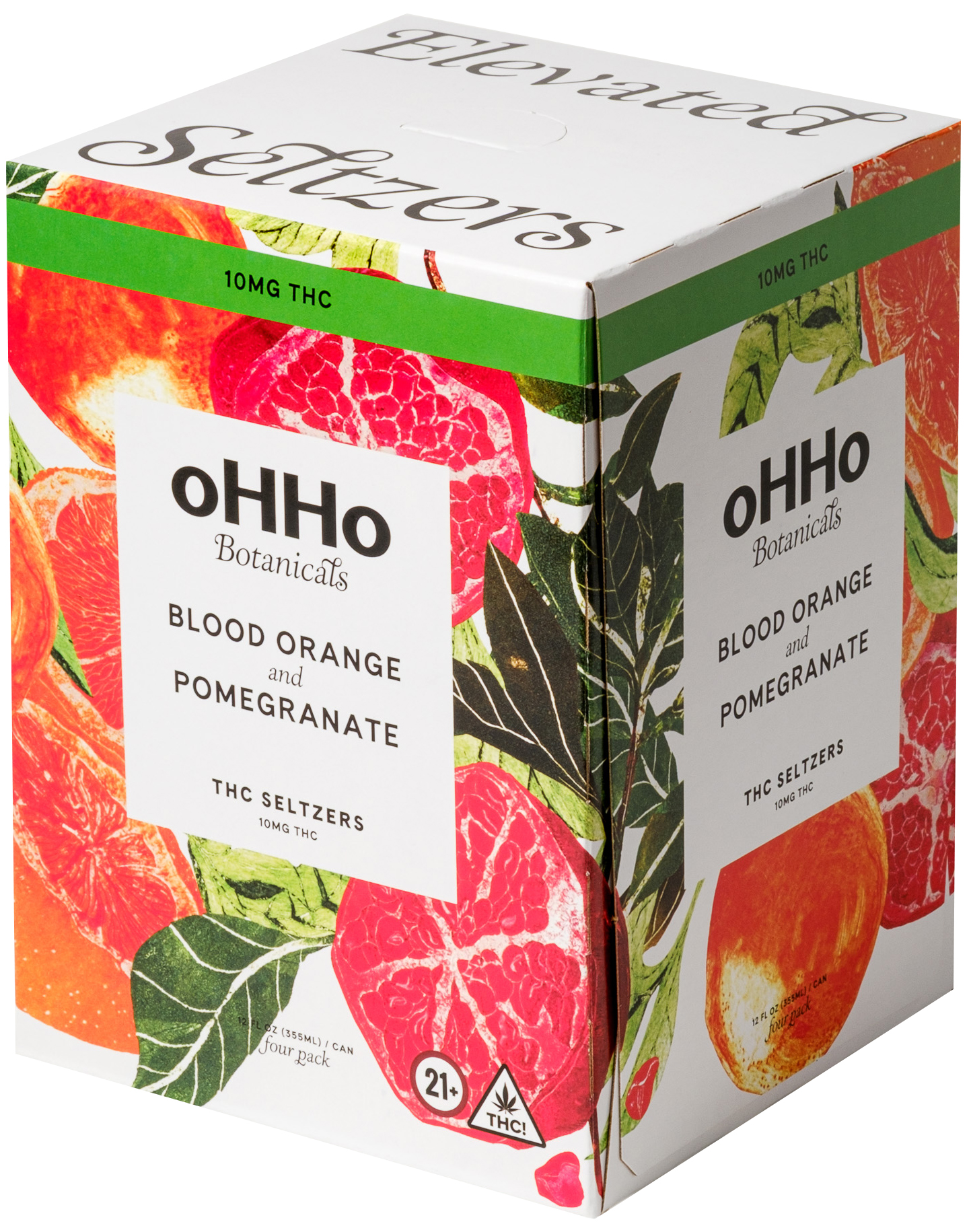 oHHo Blood Orange and Pomegranate 10mg THC | 4 pack of 12 oz Can