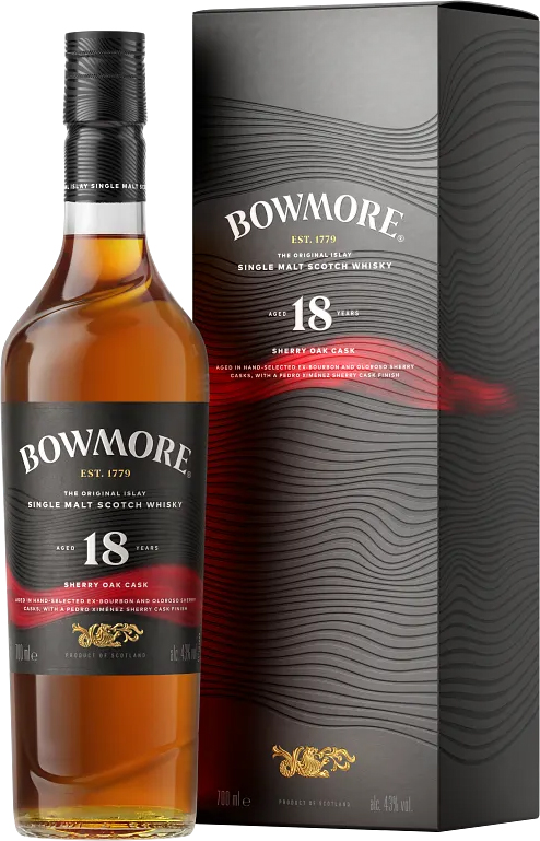 BOWMORE 18年 700ml 4本セット Bowmore 18 year old Sherry Oak Islay Malt | 700 ml Bottle