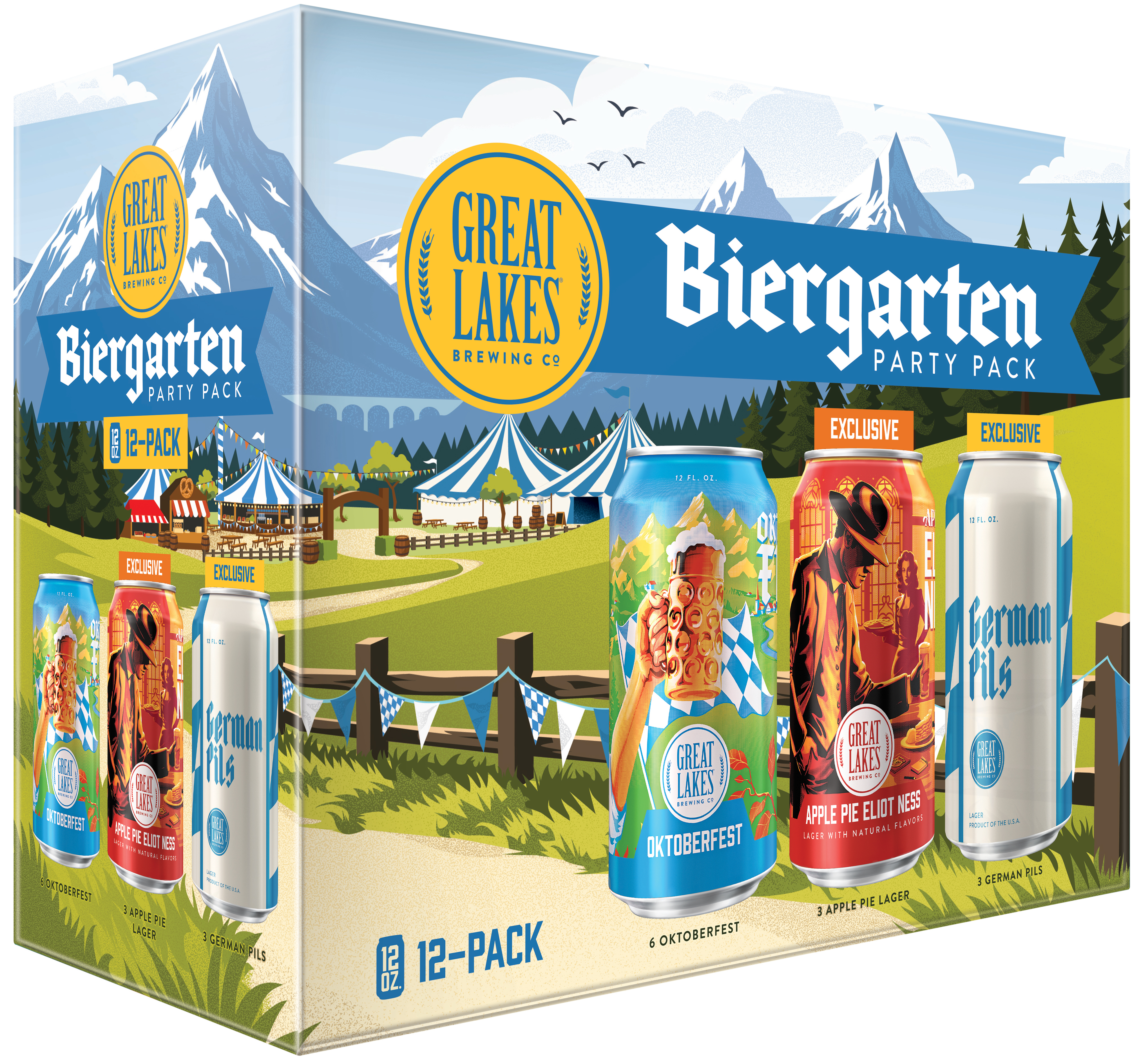 【古酒未開栓】３本セット　ブルネル　クリスチャン バッハ　LARSEN ラーセン Great Lakes Biergarten Variety Pack | 12 pack of 12 oz Can