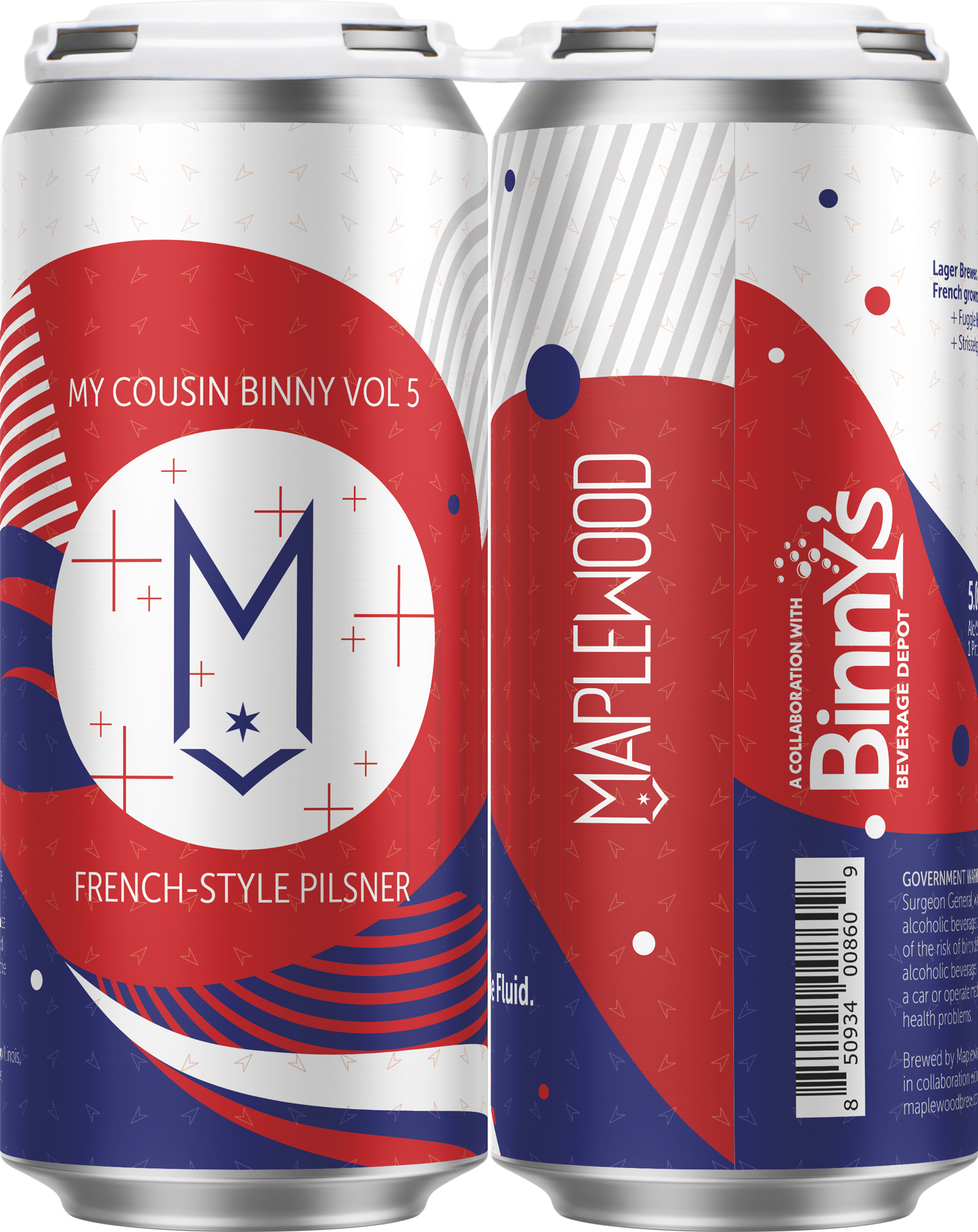 Maplewood My Cousin Binny Vol. 5 French Pilsner collaboration with Binny's