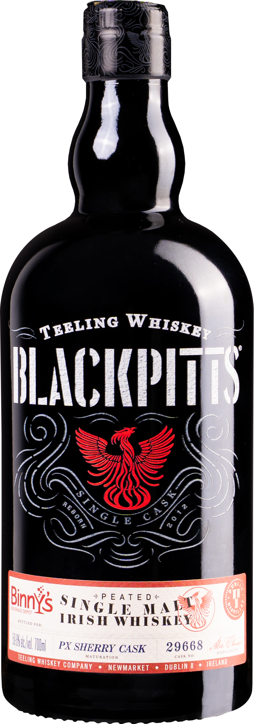 Teeling Blackpitts Cask Strength Peated Irish Single Malt ex PX Sherry Cask #29668 Binny's Handpicked