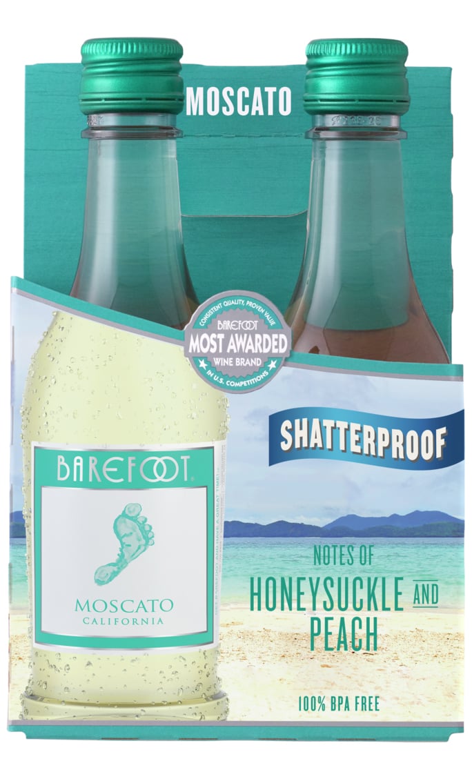 Barefoot Moscato 4 Pack | 4 pack of 187 ml Bottle