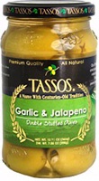 Tassos Garlic & Jalapeno Stuffed Green Olives 12.9 oz