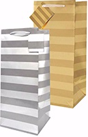 Wrap Art 1 Bottle 1.75L Gold Foil Stripe Ribbon Handle
