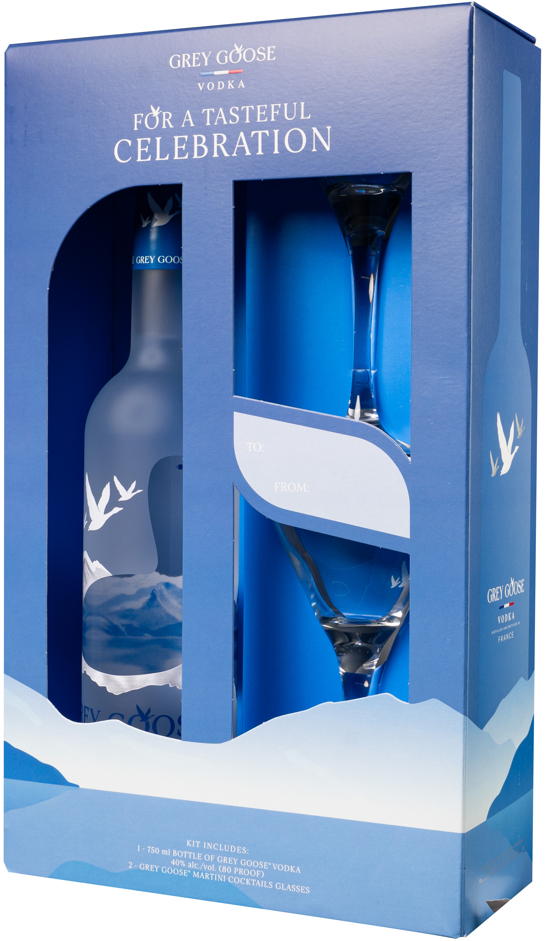 Grey Goose Vodka Glass Set | 750 ml Bottle