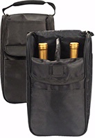 Wrap Art Black Nylon Insulated Tote for 2 Bottles