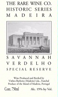 Rare Wine Company Barbeito Historic Series Savannah Verdelho