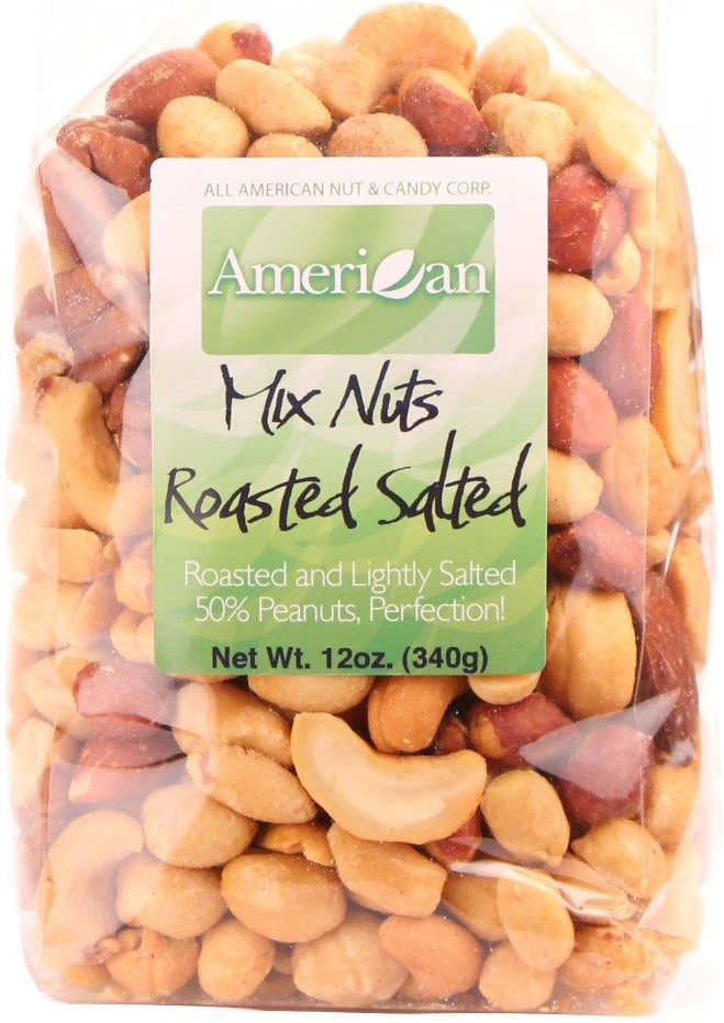 All American Nut & Candy Roasted & Salted 50% Peanuts Mixed Nuts Bag