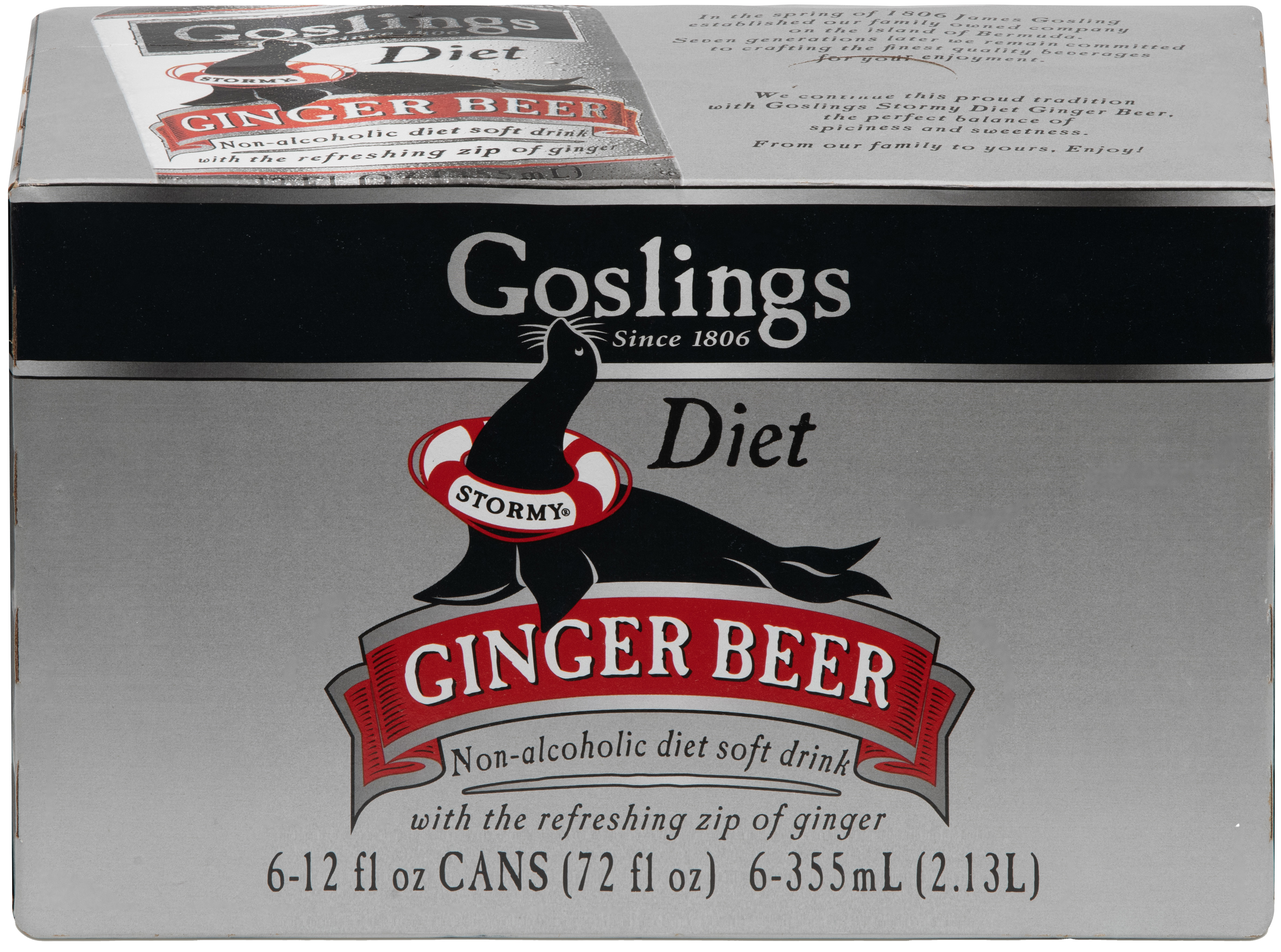 Goslings Diet Ginger Beer 6 Pack Cans 6 pack of 12 oz Can