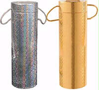 Wrap Art 1 Bottle Foil Nested Tube Gold or Silver Rope Handle