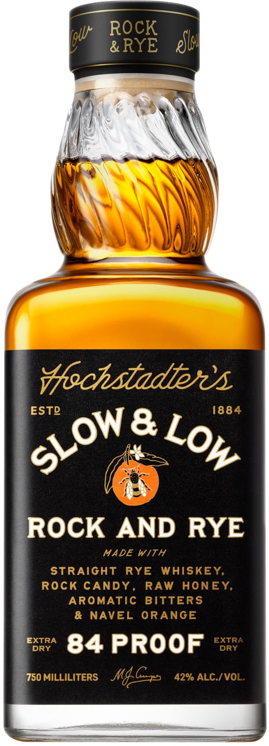 Hochstadter's Slow & Low 84 proof Rock and Rye Made With Straight Rye Whiskey