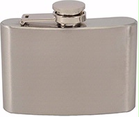 Wrap Art Four Ounce Stainless Steel Flask With Funnel