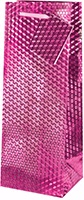 Wrap Art 1 Bottle Pink Foil Holographic Ribbon Handle