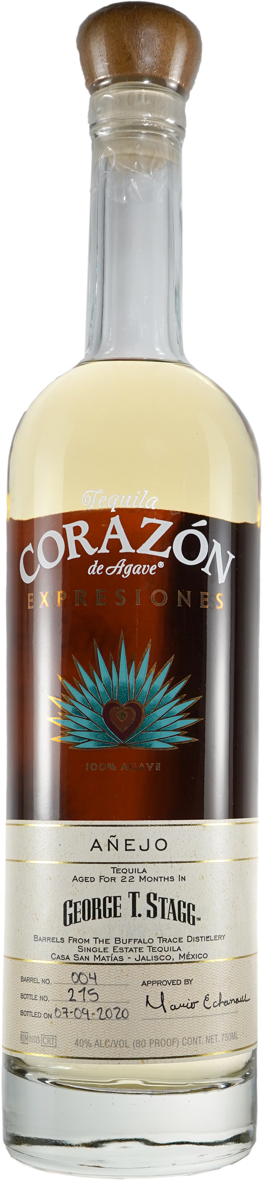 Expresiones del Corazon Anejo Tequila aged in ex-George T. Stagg Barrels