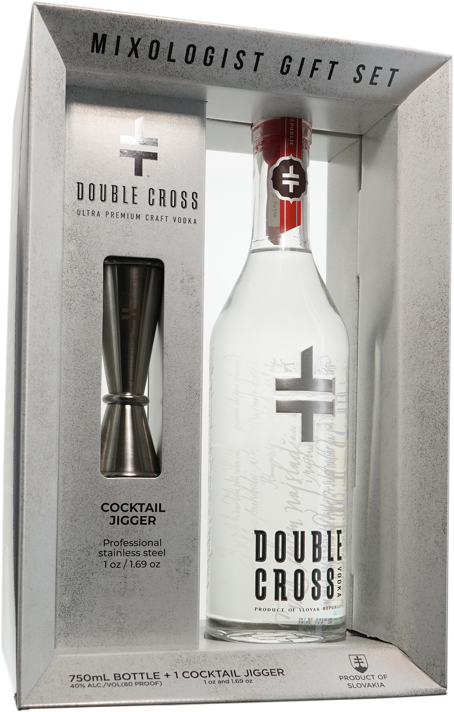 Double Cross Vodka With Jigger 750 Ml Bottle Double Cross Vodka With Jigger 750 Ml Bottle