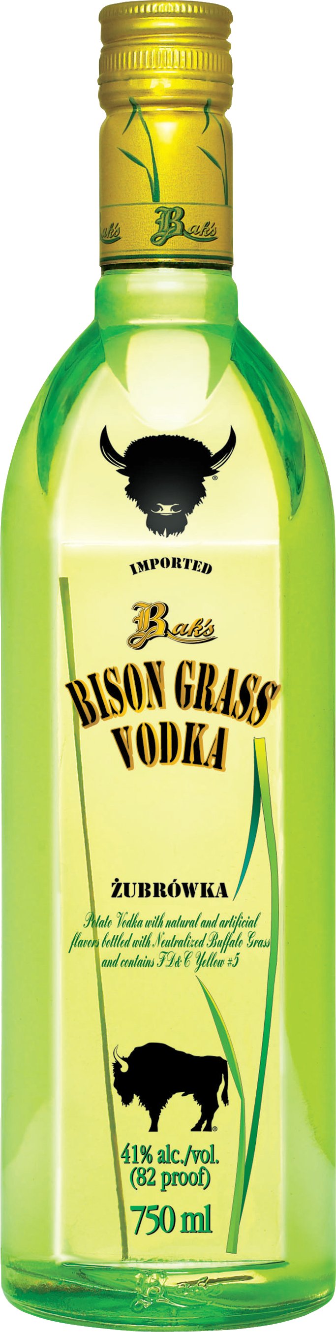 Bak's Bison Grass Vodka Zubrowka 750 ml Bottle