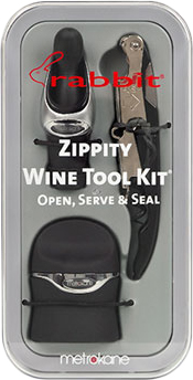 Metrokane Rabbit Three Piece Zippity Corkscrew and Tool Kit