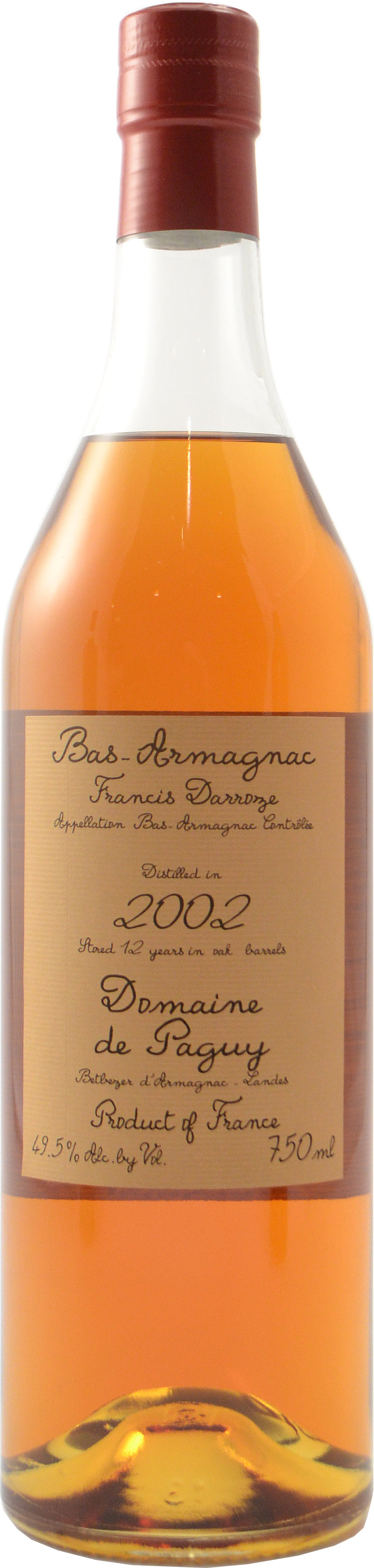 Darroze Domaine de Paguy Armagnac 2002