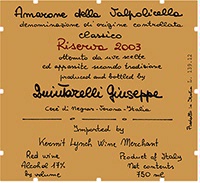 Giuseppi Quintarelli Amarone della Valpolicella Classico Riserva 2003