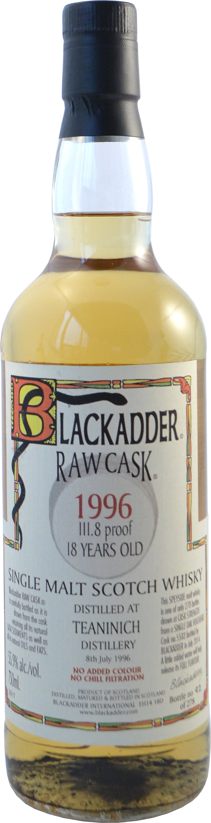 Blackadder Teaninich 18 year old Raw Cask 1996