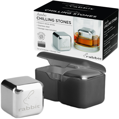 Metrokane Jumbo Stainless Steel Chilling Cubes with case
