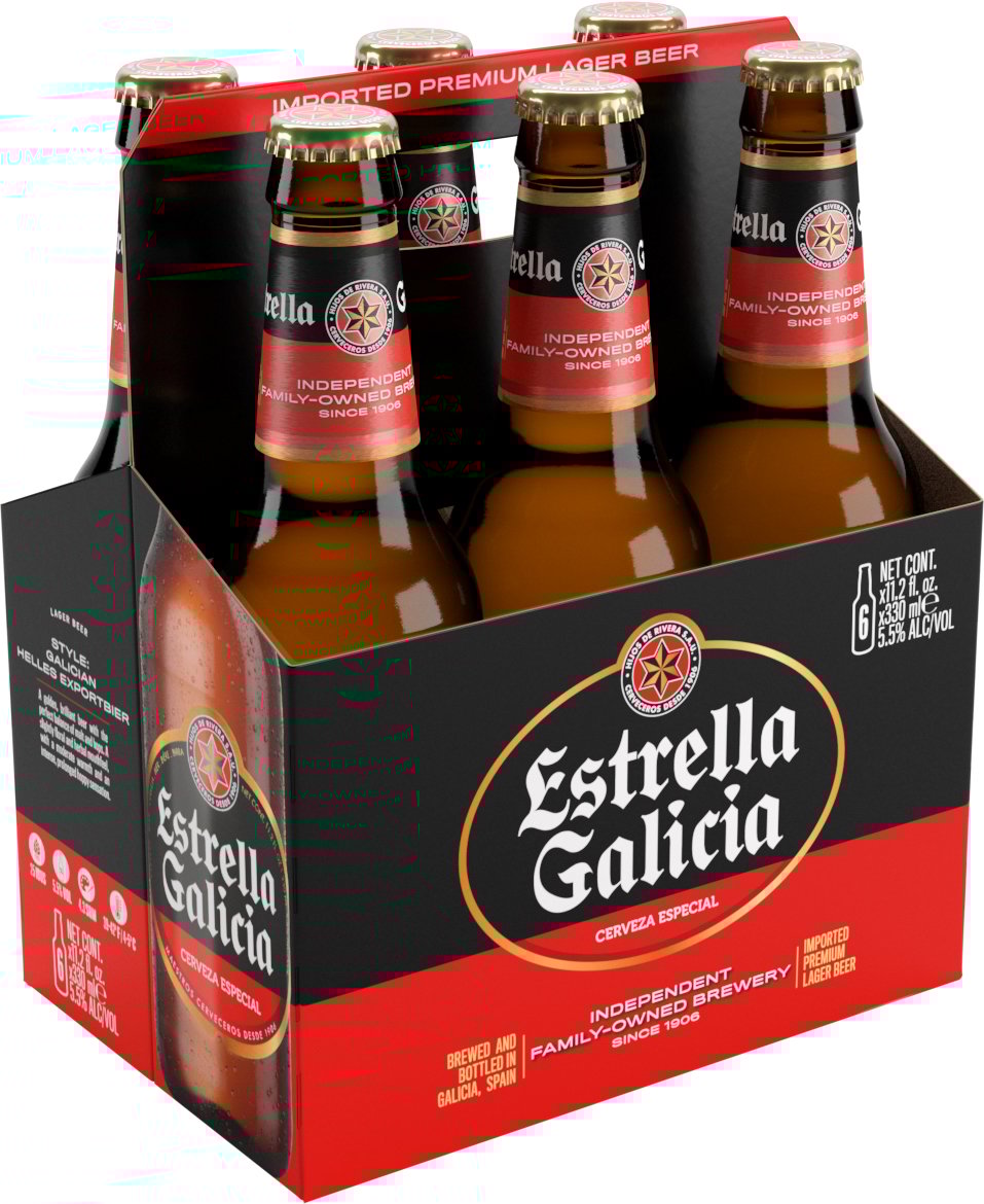 Estrella Galicia 6 Pack Of 12 Oz Bottle