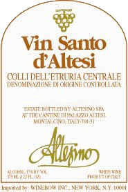 Altesino Vin Santo Val d'Arbia 2004 Half Bottle