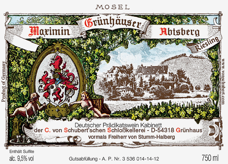 Von Schubert Maximin Grunhauser Riesling Qba 2014