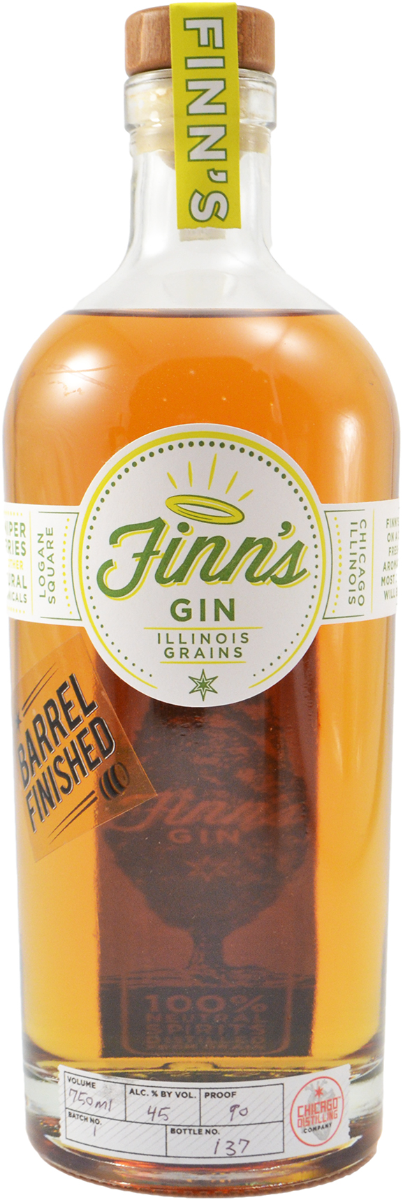 Chicago Distilling Barrel Finished Finn's Gin