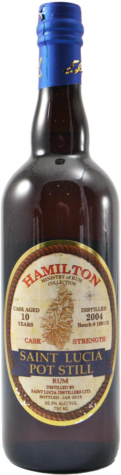 Hamilton St. Lucia 10 year old Vintage Pot Still Rum Cask Strength 2004