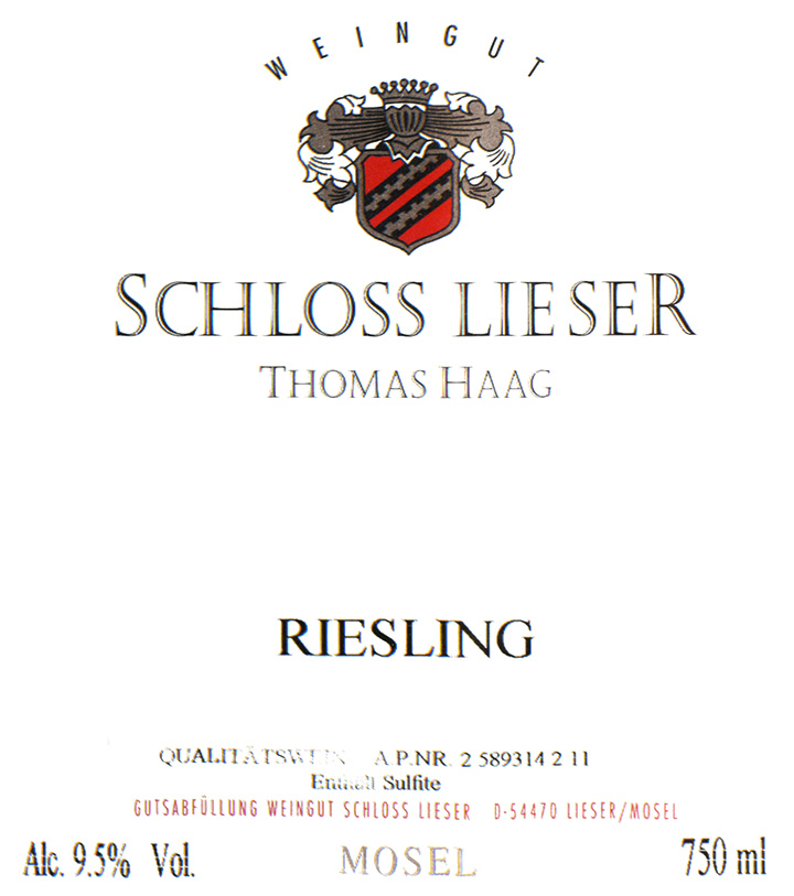 Schloss Lieser Estate Riesling 2015