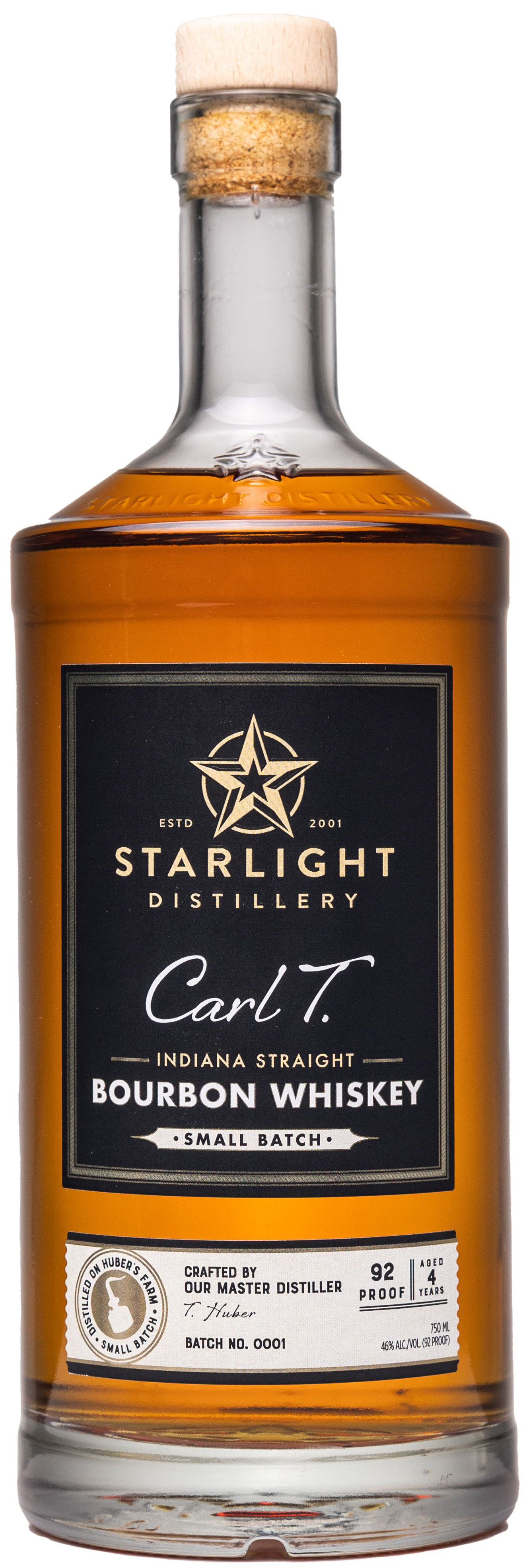 Huber's Starlight Distillery Carl T. Bourbon