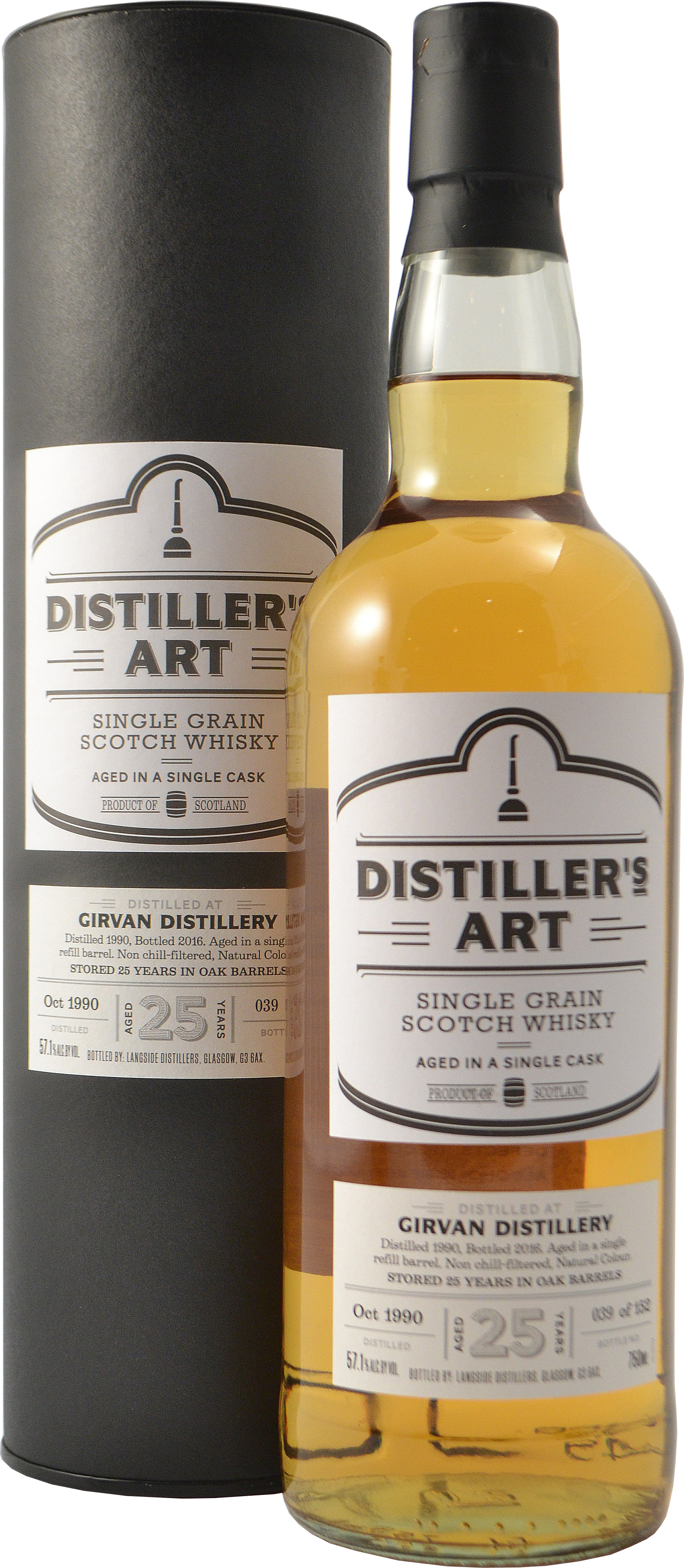 Distiller's Art Girvan 25 year old Single Grain Whisky Cask Strength 1990