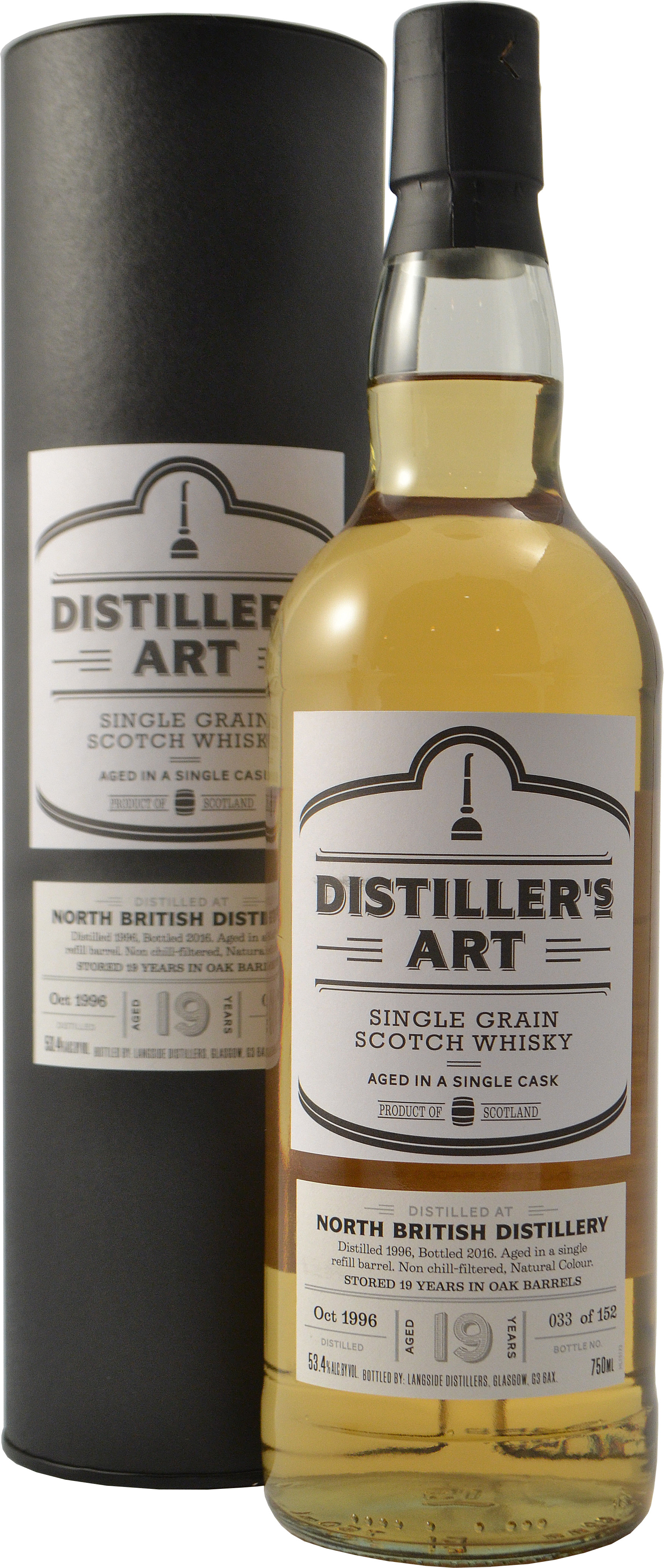 Distiller's Art North British 19 year old Single Grain Whisky Cask Strength 1996