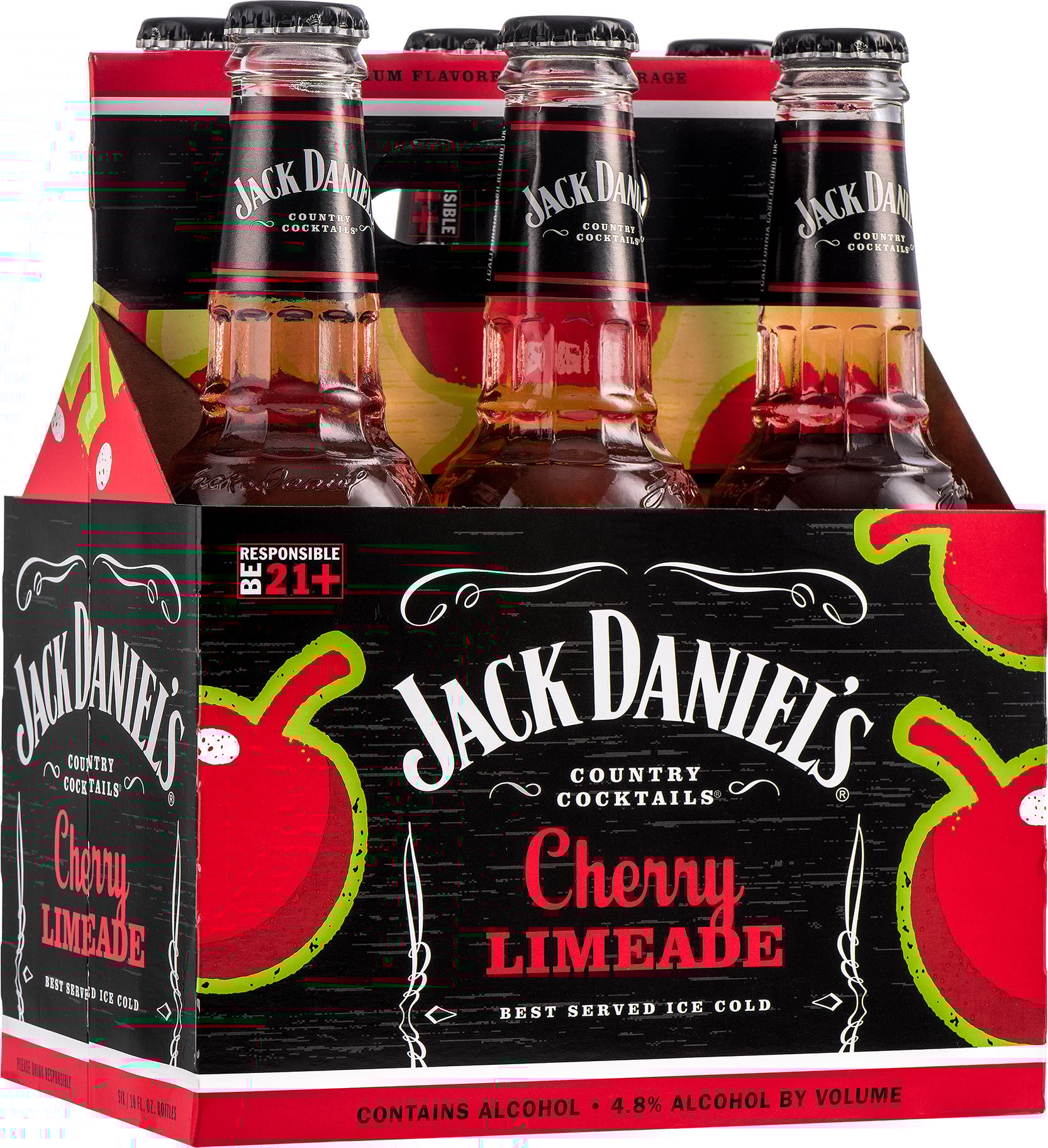 Jack Daniel's Country Cocktails Cherry Limeade 6 pack of 10 oz Bottle