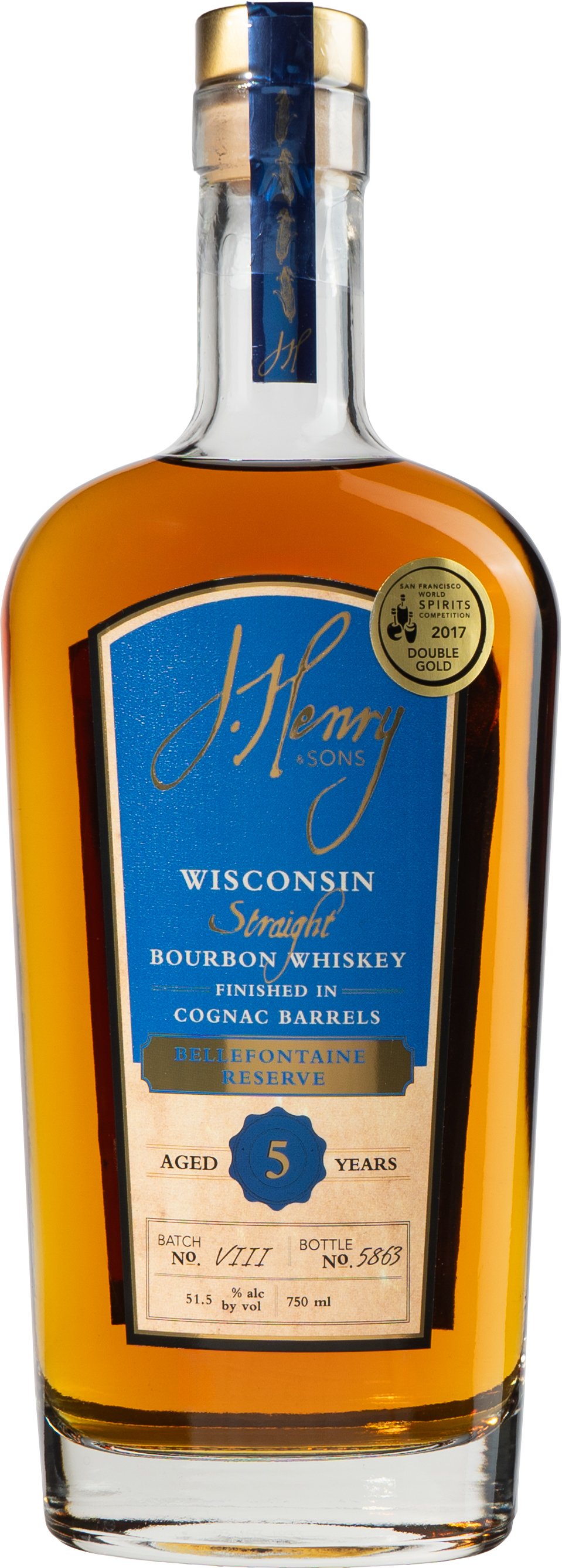 J. Henry & Sons Bellefontaine Reserve Bourbon Finished in ex VSOP Cognac Barrel