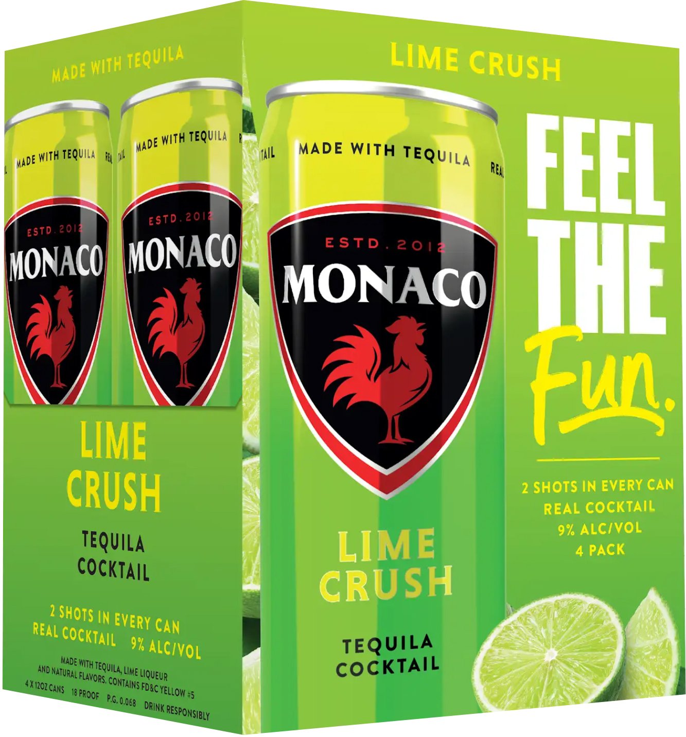 Monaco Tequila Lime Crush Cocktail 4 Pack Can