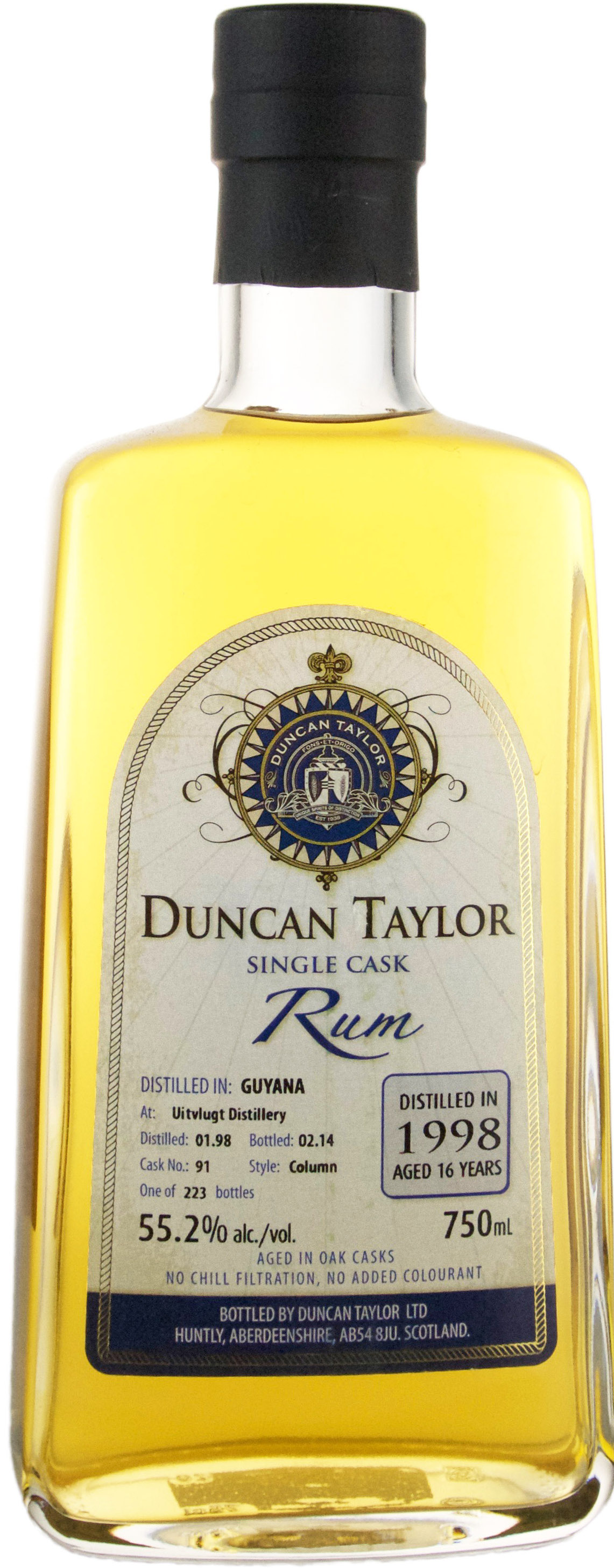 Duncan Taylor Uitvlugt 16 year old Single Cask # C91 Demerara Rum Cask Strength 1998