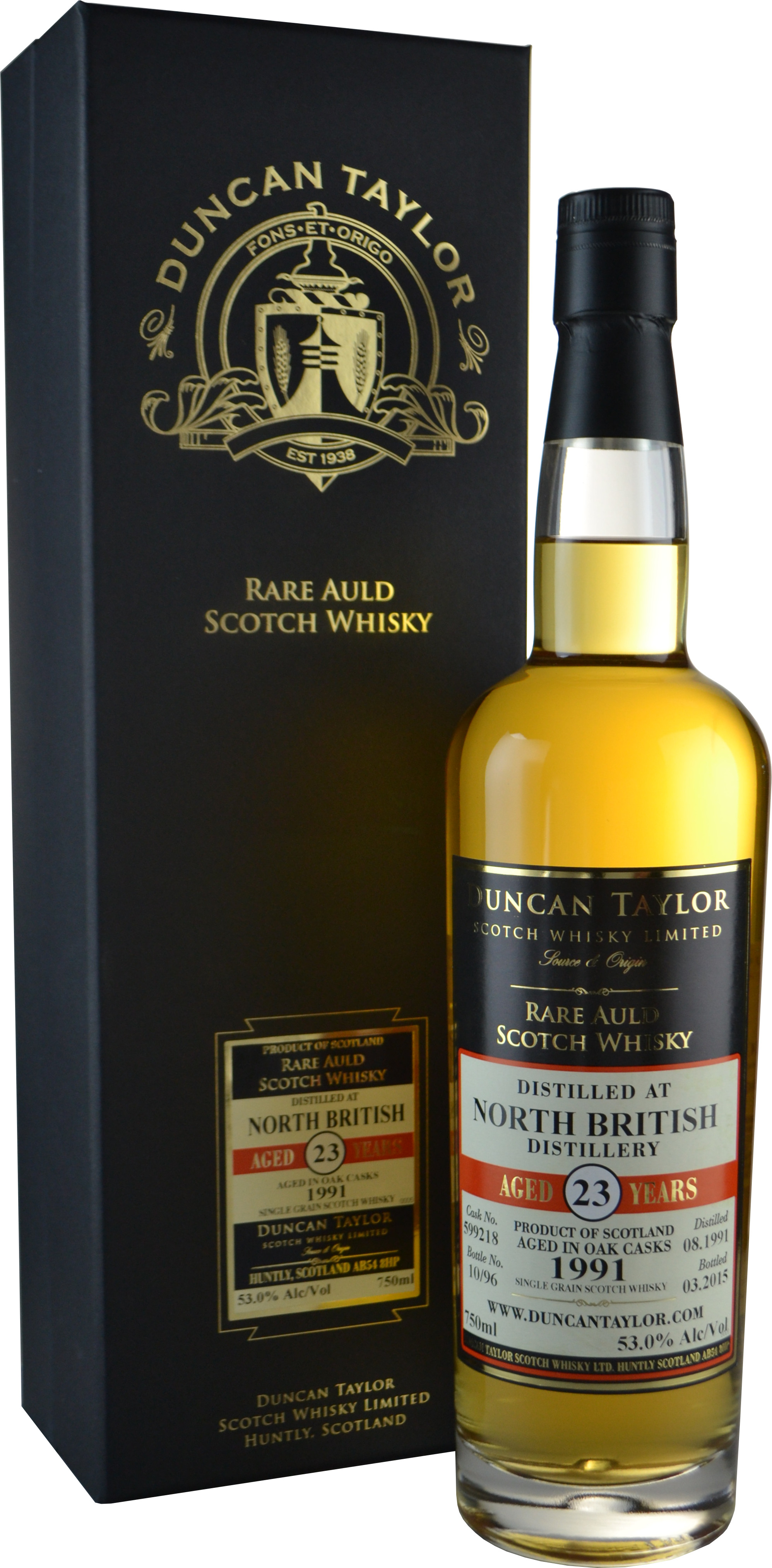 Duncan Taylor North British 23 year old Single Cask # 599218 Grain Whisky 1991