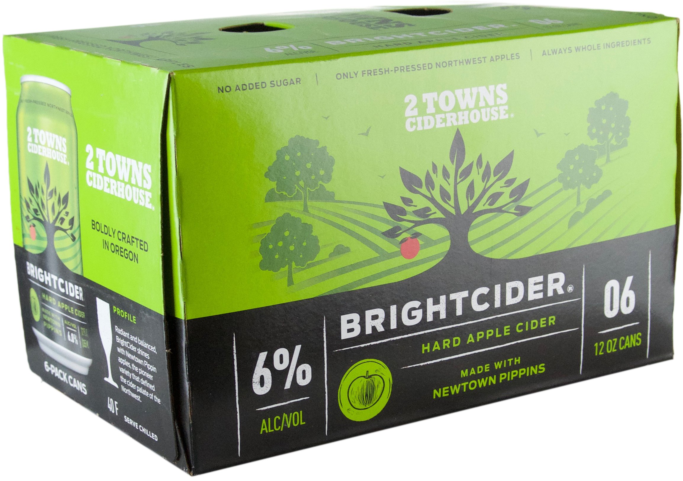 2 Towns BrightCider | 6 pack of 12 oz Can