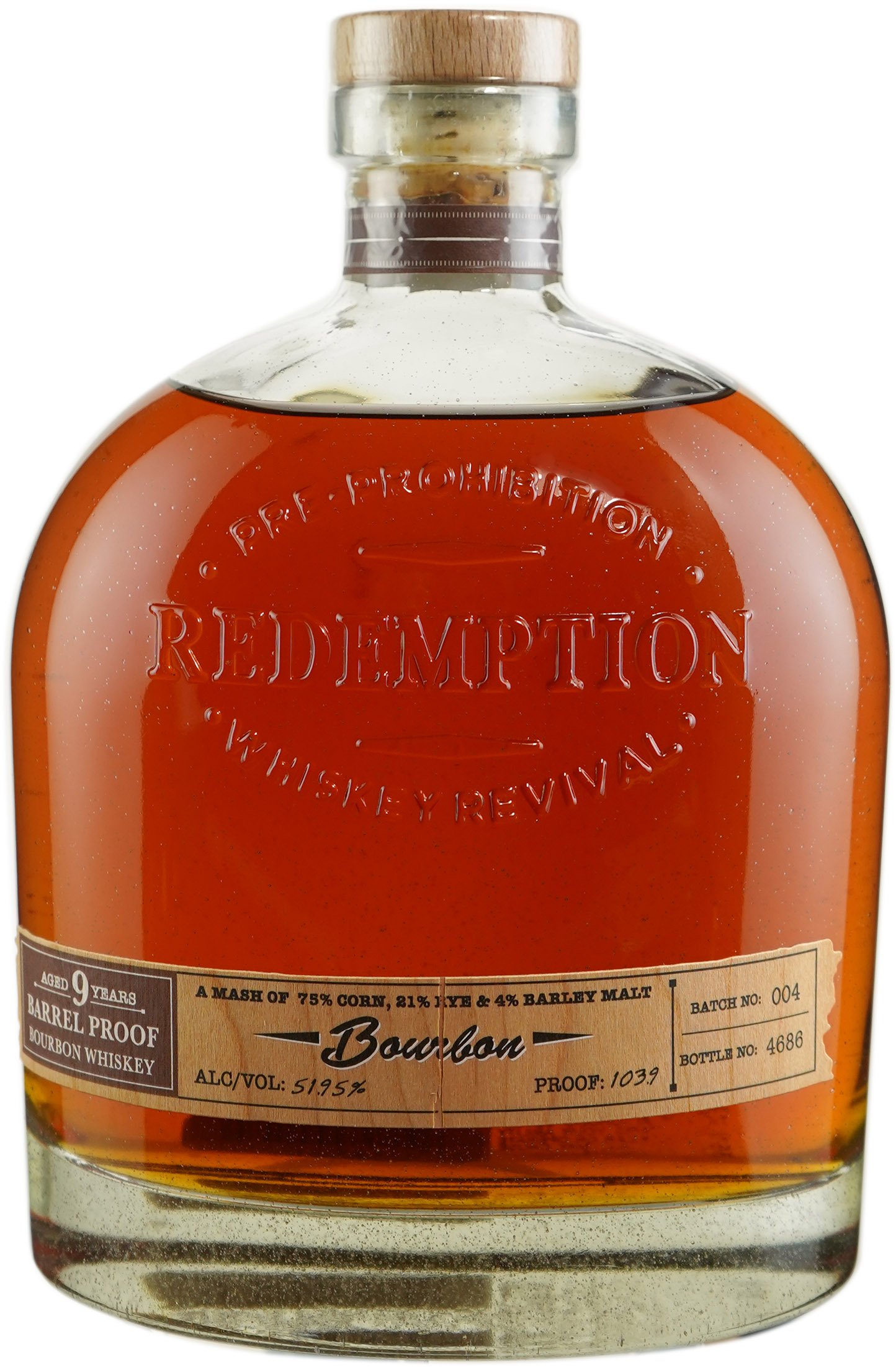 Redemption 9 year old Barrel Proof Bourbon Whiskey