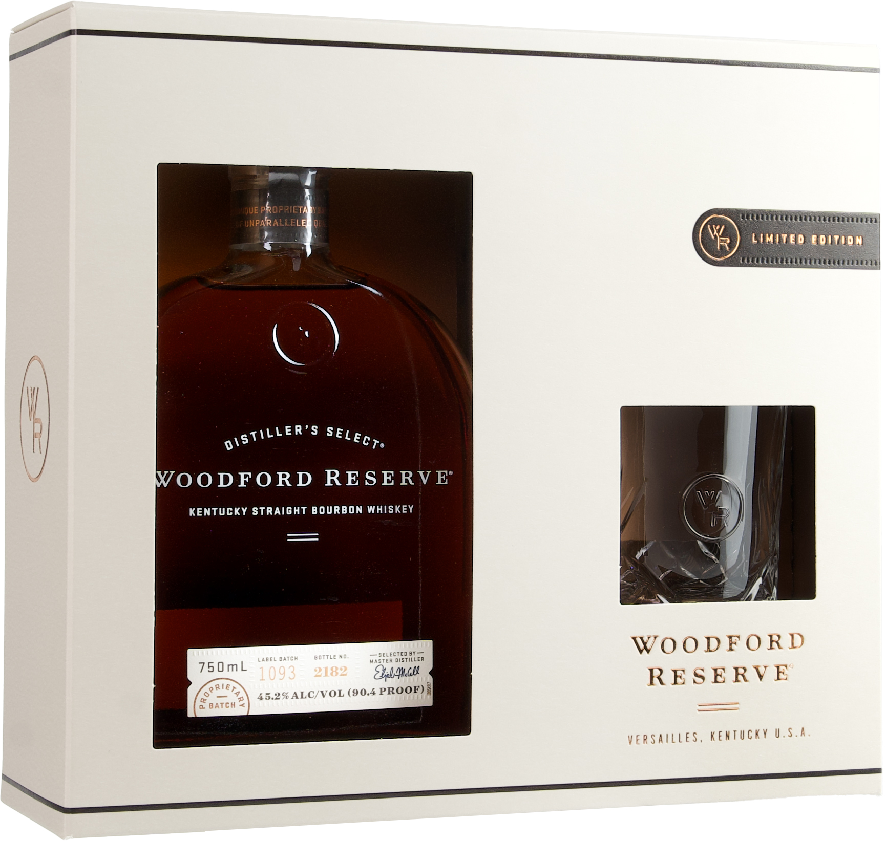 Woodford Reserve Bourbon with Rocks Glass | 750 ml Bottle