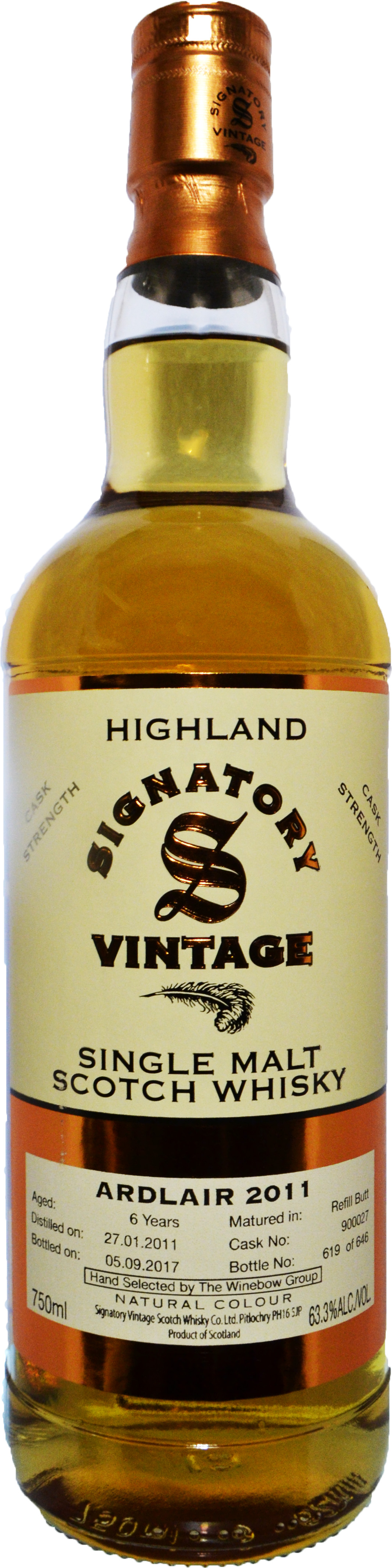 Signatory Ardlair 6 year old Refill Sherry Butt # 900027 Winebow Select 2011