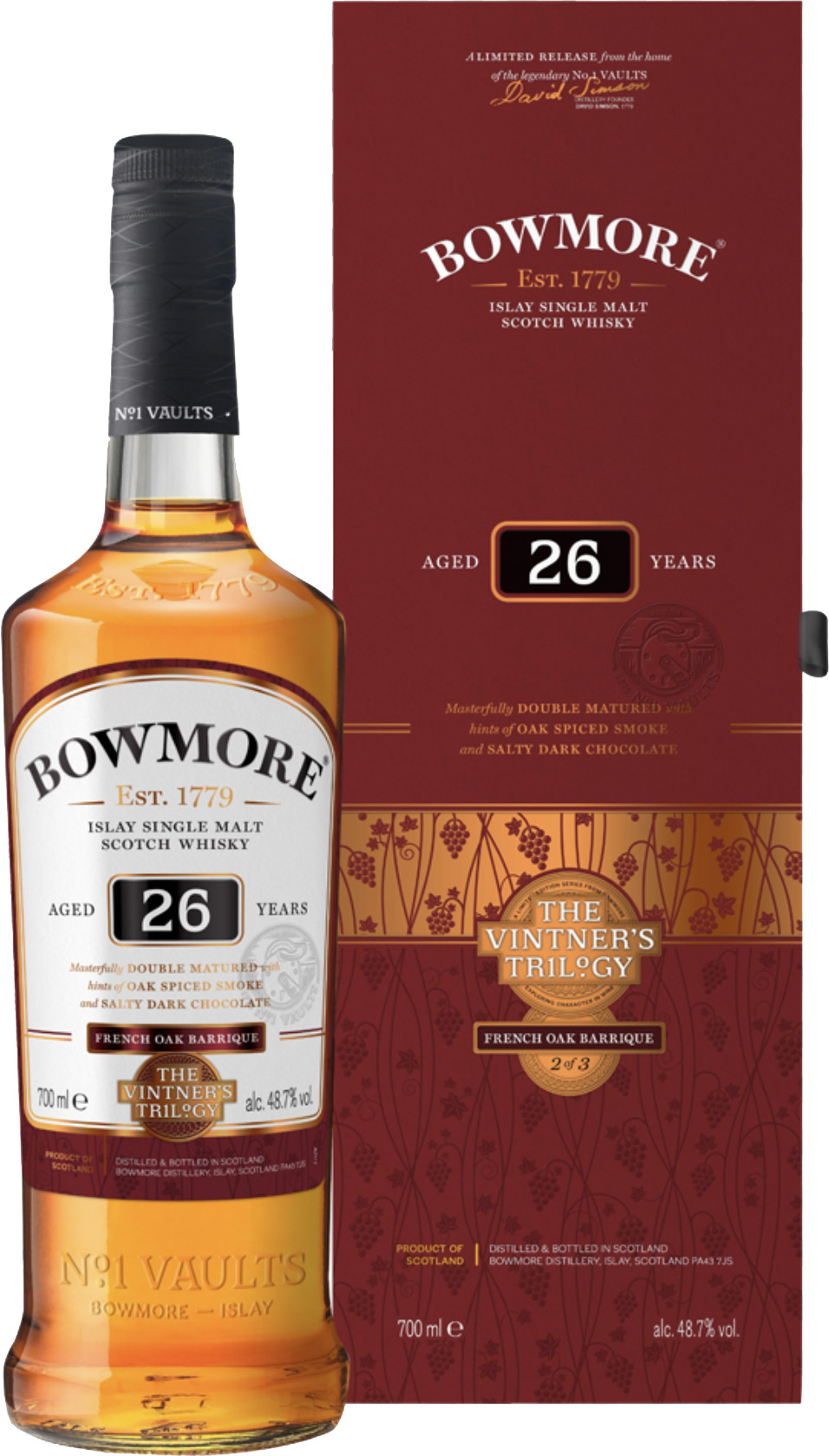 Bowmore 26 year old Vintner's Trilogy Finished 13 years in French Red Wine Barriques
