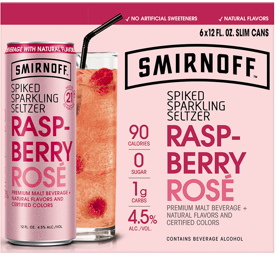 Smirnoff Spiked Sparkling Seltzer Raspberry Rose