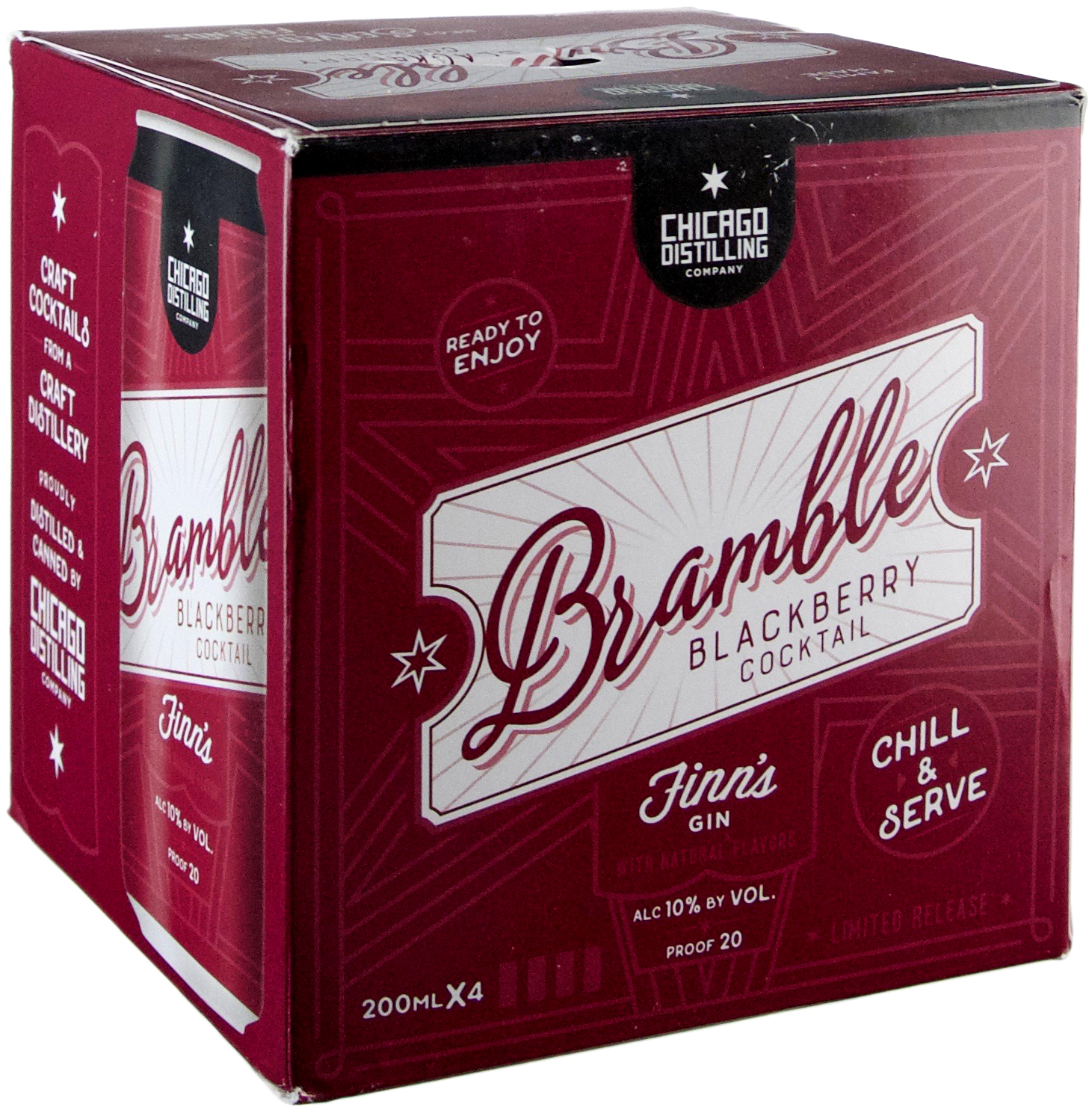 Chicago Distilling Canned Bramble Cocktail Featuring Finn's Gin