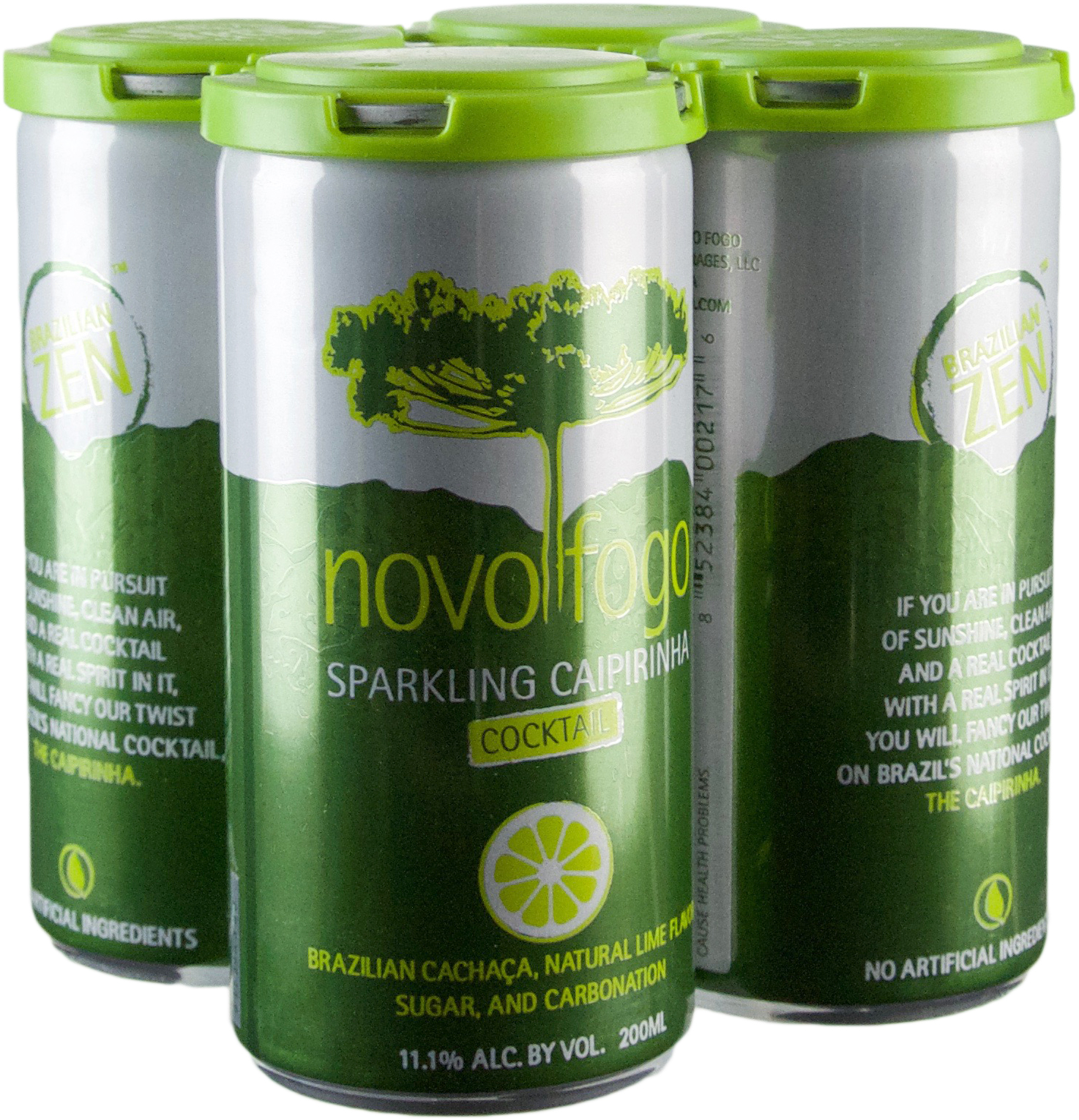 Novo Fogo Original Lime Sparkling Caipirinha Cocktail 4 Pack Can