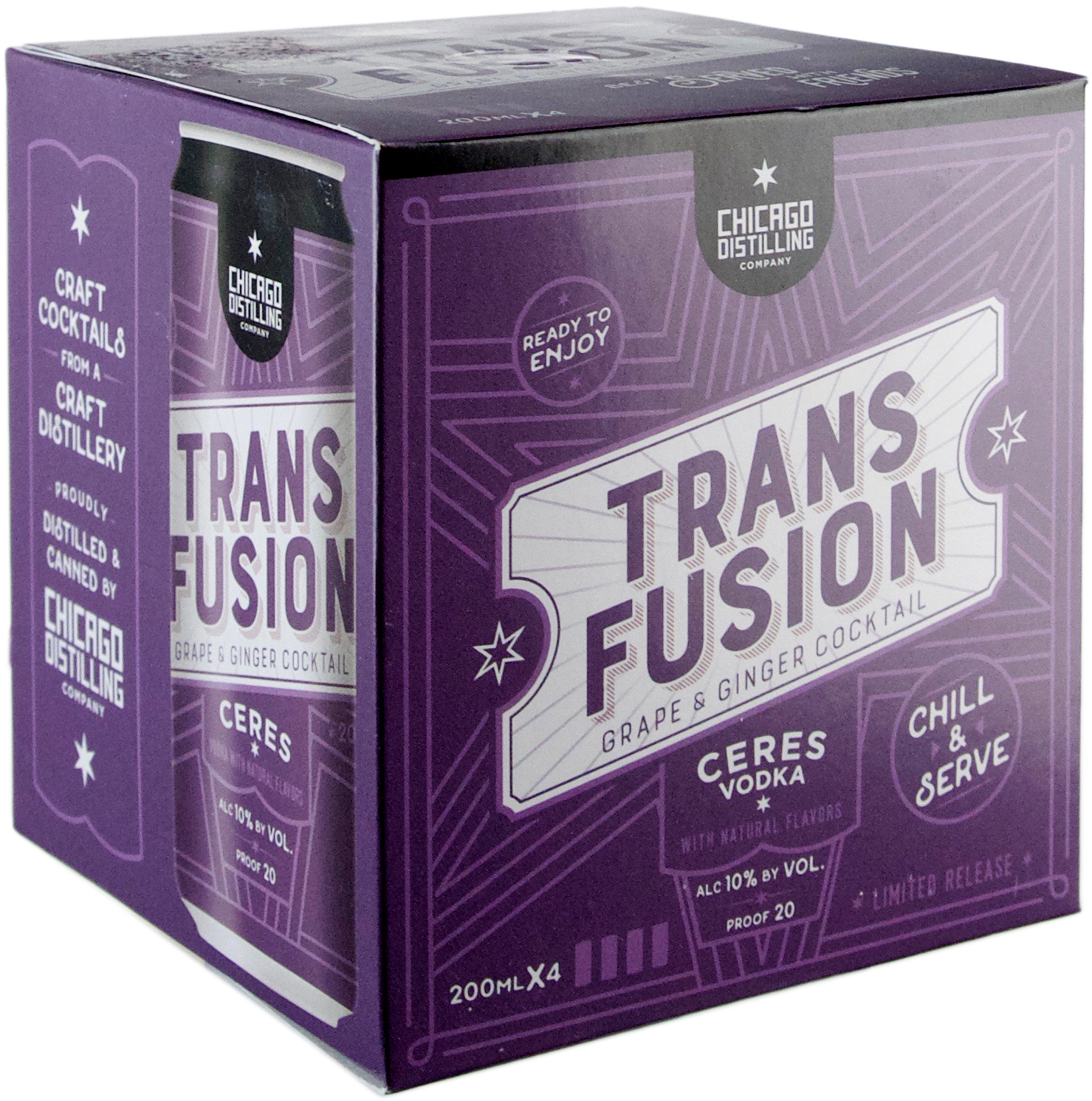 Chicago Distilling Canned Transfusion Cocktail Featuring Ceres Vodka