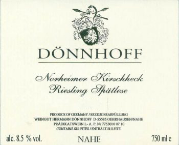 Donnhoff Norheimer Kirschheck Riesling Spatlese 2016