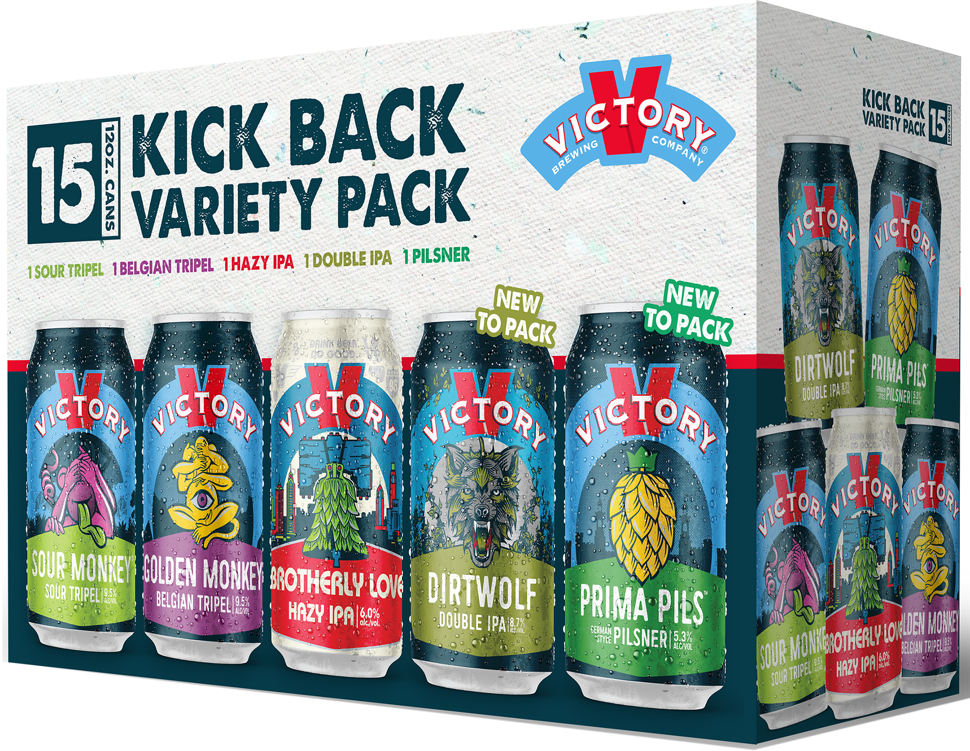 Victory Kick Back Variety Pack 15 pack of 12 oz Can